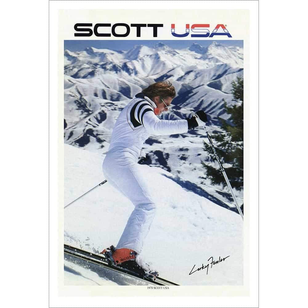 Corey "Corky" Fowler Scott Boot Ad Ski Poster, Size 20 x 30 inches