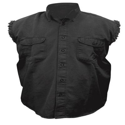 Allstate Leather Men's AL2901 Cotton/Twill Sleeveless shirt X-Large Black