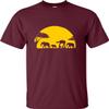 Go All Out XX-Large Maroon Adult Elephants and Imperial Walker Across African Safari T-Shirt view 1