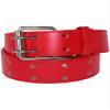 CTM Kids' 1 Inch Wide Leather Two Hole Jean Belt, Xlarge, Red view 3