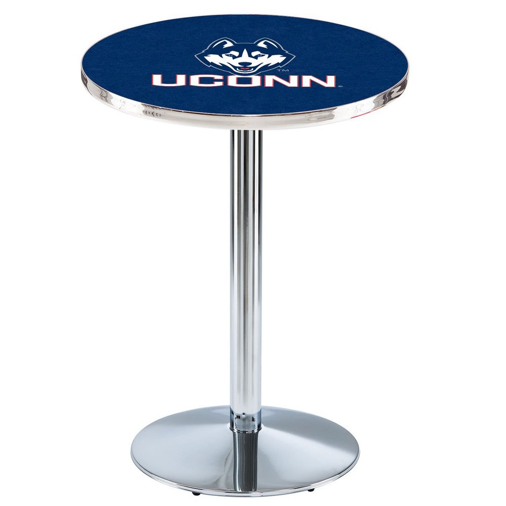 Holland Bar Stool Co. University of Connecticut Pub Table in Chrome Finish (28 in. Dia. x 42 in. H (62 lbs.))