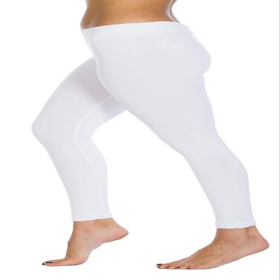 Foot Traffic Plus Size Footless Tights White