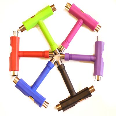 Ridge| All in 1 Multi-Function T Shape Tool for Skateboard Scooter Roller Skate Long Board - Pink