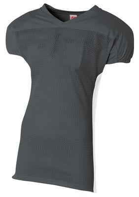 A4 Titan 4-Way Stretch Football Jersey, LargeXL, Graphite/White
