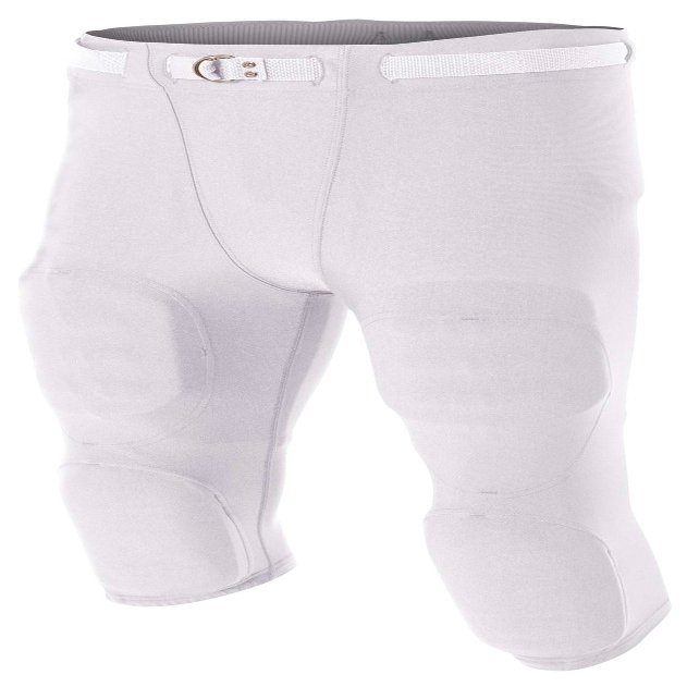 A4 Men's Flyless Football Pant, White, Medium