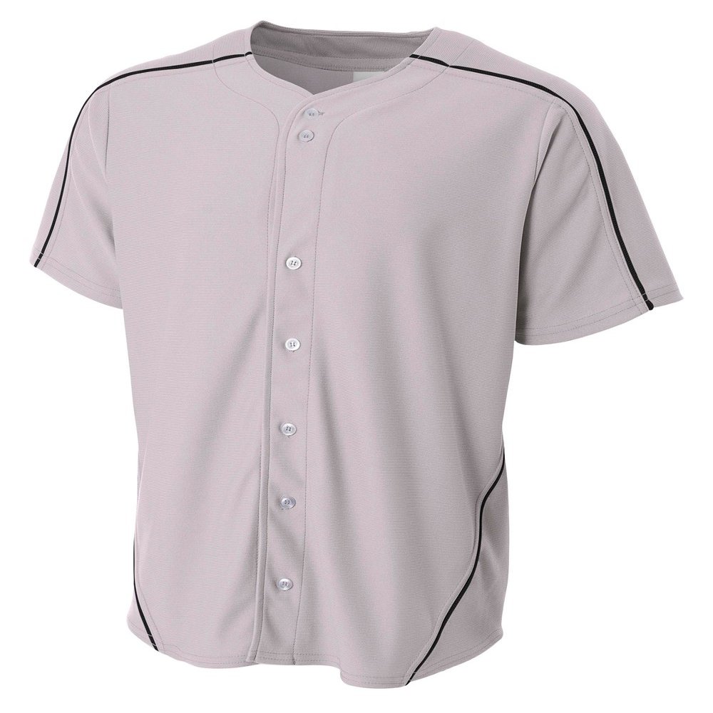 A4 NB4214-GYB Warp-Knit Baseball Jersey, X-Large