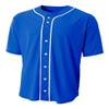 A4 Mens Short Sleeve Full Button Baseball Jersey, XL, Royal view 1