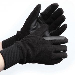 fleece gloves riding gloves - black - extra small