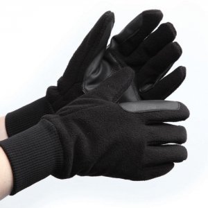 fleece gloves riding gloves - black - medium