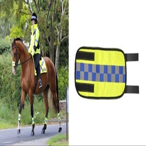 POLITE Set Of 2 Equisafety Reflective Horse Leg Boots/Bands, Can Fit Easily Over Brushing Boots In Yellow