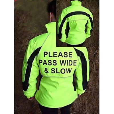 Childs (Extra Small) Equisafety Aspey Horse Riding Refelective/Florescent Jacket With Pull Down Warning Triangle, Waterproof