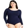 Capezio Long Sleeve Leotard, Navy, X-Small view 1