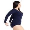 Capezio Long Sleeve Leotard, Navy, X-Small view 2