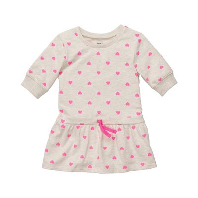Carter's Girls French Terry Hooded Tunic (3T, Pink Hearts)