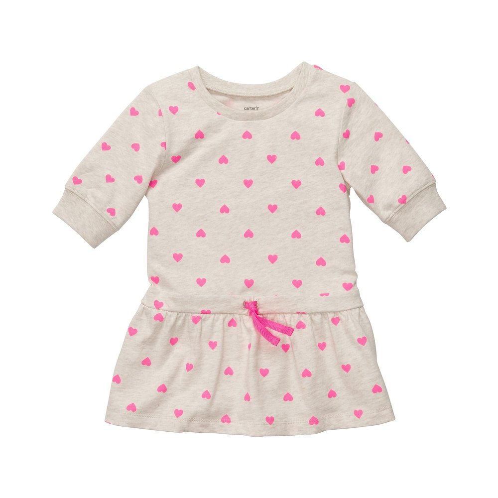 Carter's Girls French Terry Hooded Tunic (3T, Pink Hearts)