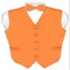 Vesuvio Napoli Men's Dress Vest & BowTie Solid ORANGE Color Bow Tie Set XL view 1
