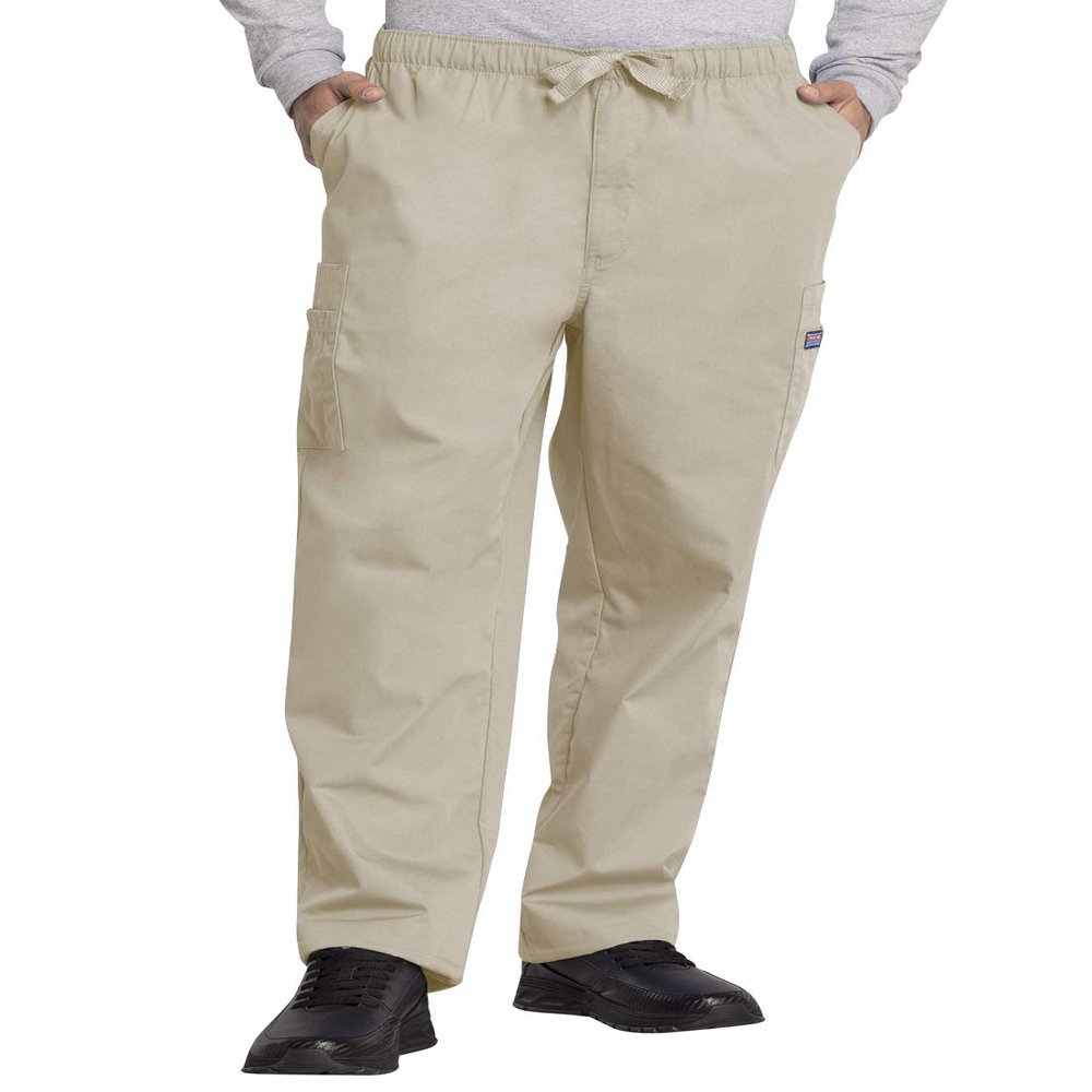 Cherokee mens Originals Cargo medical scrubs pants, Khaki, Medium Short US
