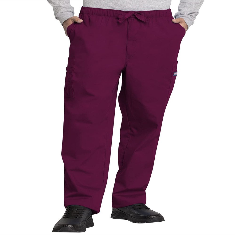 Cherokee Men's Big and Tall Originals Cargo Scrubs Pant, Wine, XX-Large Short