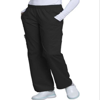 Cherokee Women's Tall Workwear Scrubs Core Stretch Pull-On Cargo Pant, Black, X-Large/Tall