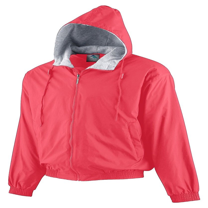 Augusta Sportswear Youth Hooded Taffeta Jacket/Fleece Lined S Red