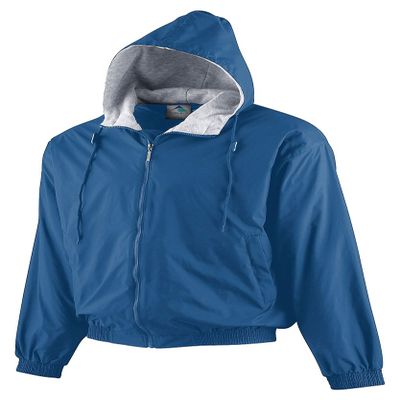 Augusta Sportswear Youth Hooded Taffeta Jacket/Fleece Lined L Navy