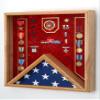 Military Flag, Medals & Awards Display Case - Shadow Box for 3x5 Flag (USCG Emblem / Black Velvet) view 1