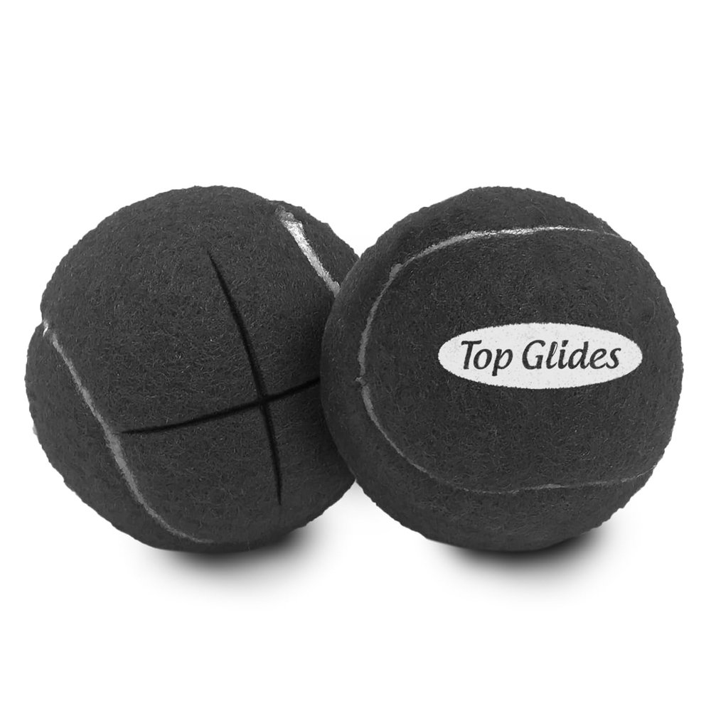 AMP Top Glides Precut Walker Tennis Ball Glides (Black)