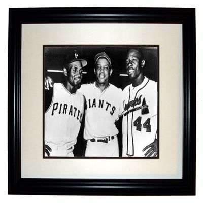 Clemente, Mays and Aaron 8x10 Photo in an 11x14 Double Matted Black Frame
