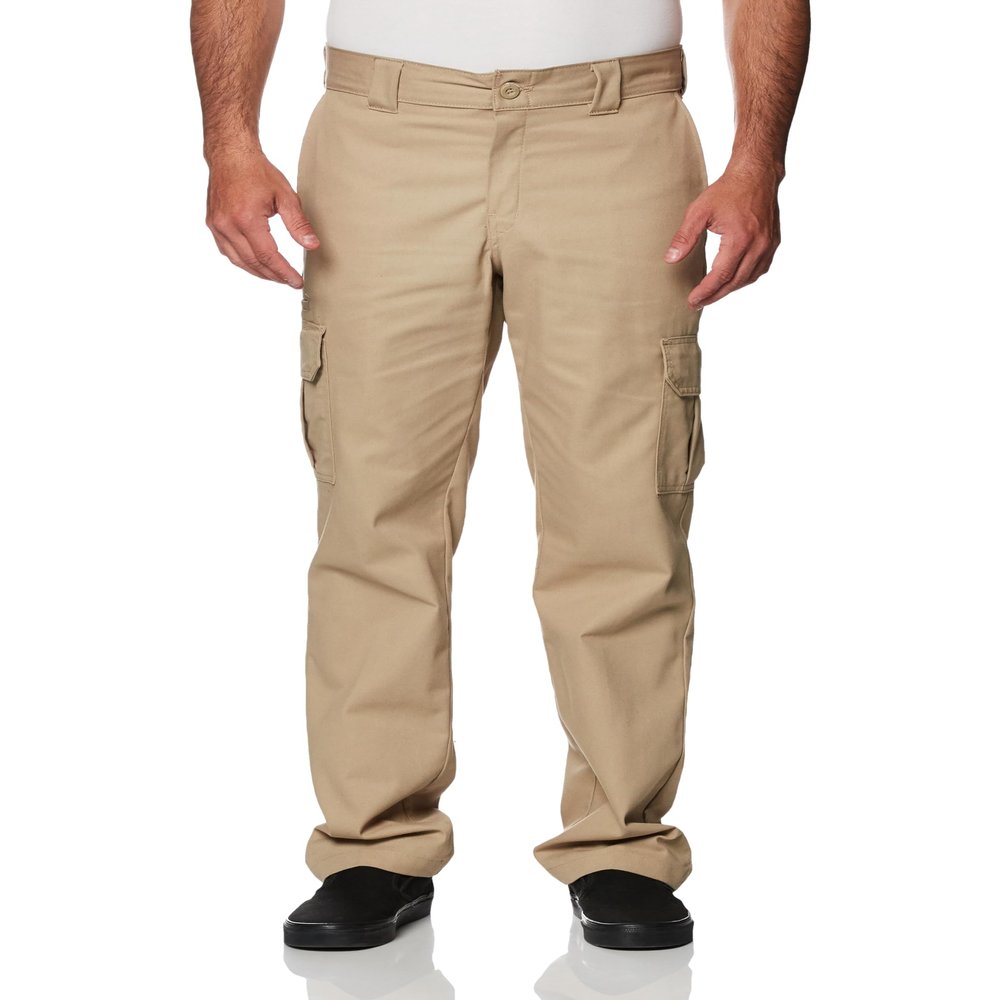 Dickies Mens Regular Straight Stretch Twill Cargo Work Utility Pants, Desert Sand, 42W x 32L US