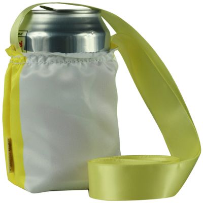 CHC-Beverly Hills PIKNIK, High End Cup Necklace Holders "Set of 2 " Satin Yellow-White and Yellow Ribbon, Small