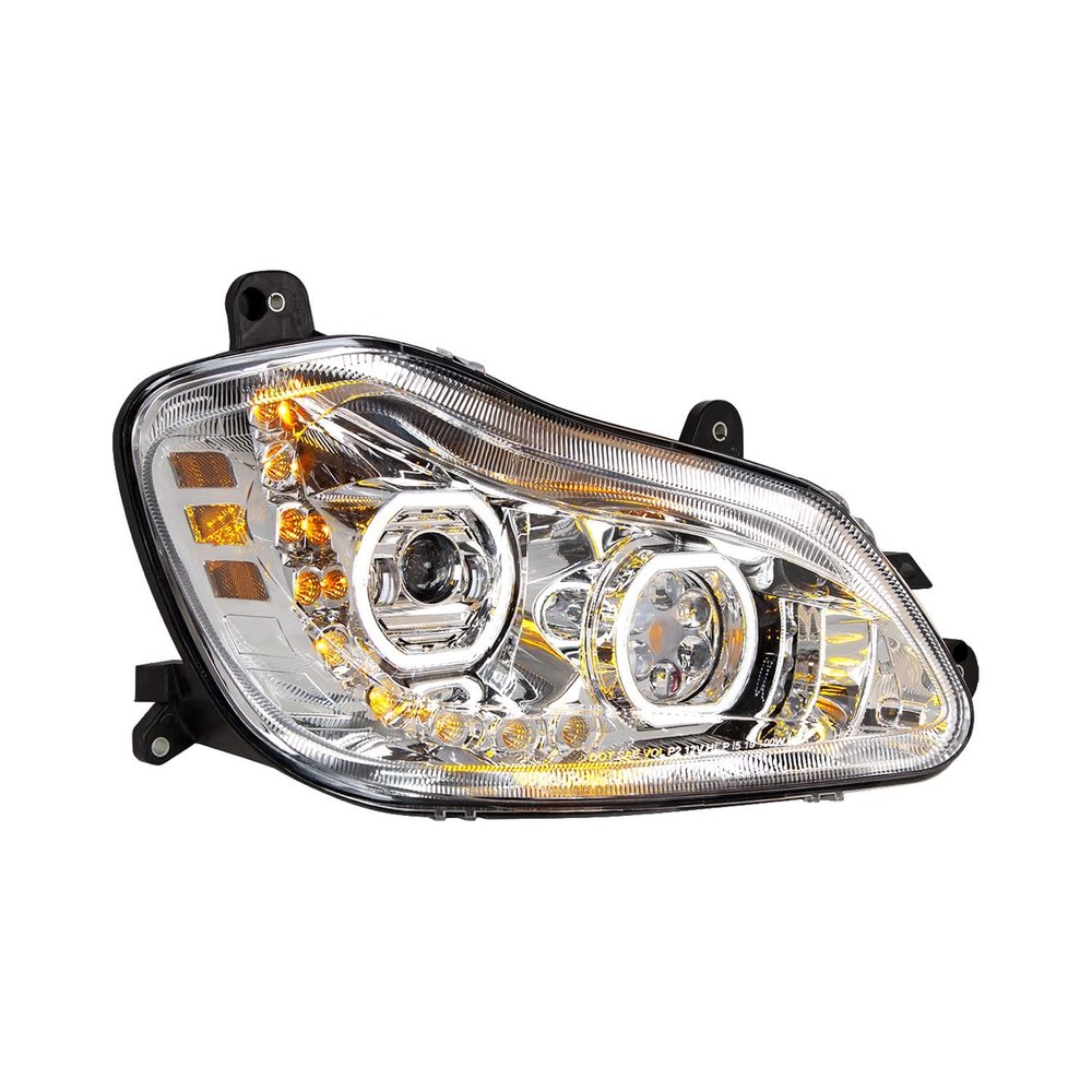 United Pacific 35742 Headlight, RH, Chrome, 10 LED, Sequential, 12-24V, for 2013-2021 Kenworth T680