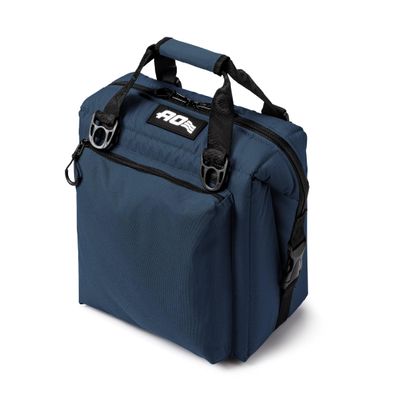 AO Coolers Caravan Canvas Soft Cooler with High-Density Insulation, Oversized Storage Pockets, Navy, 12-Can