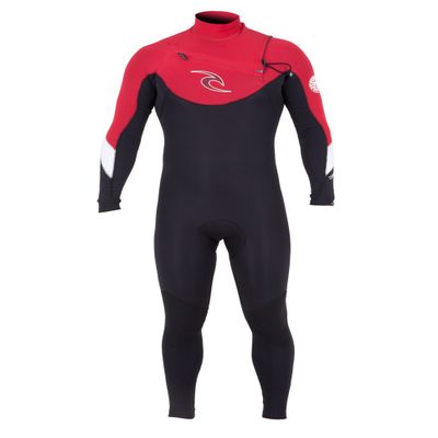 Rip Curl Dawn Patrol Chest Zip 3/2 GB Wetsuit, Red, Medium Short