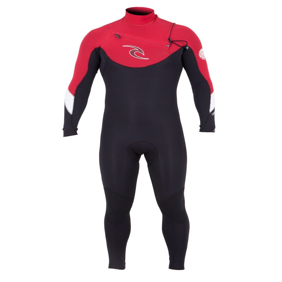 Rip Curl Dawn Patrol Chest Zip 3/2 GB Wetsuit, Red, Medium Short