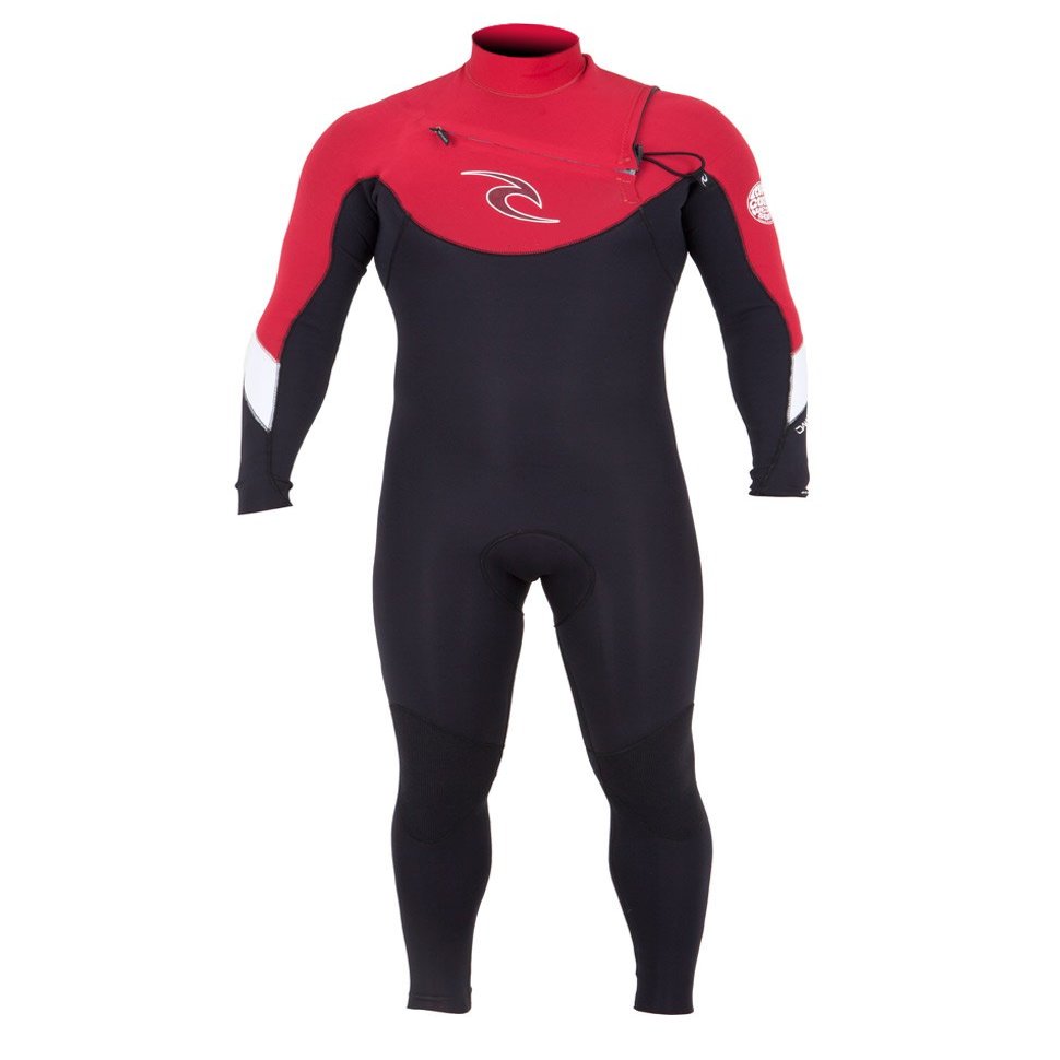 Rip Curl Dawn Patrol Chest Zip 4/3 GB Wetsuit, Red, X-Small