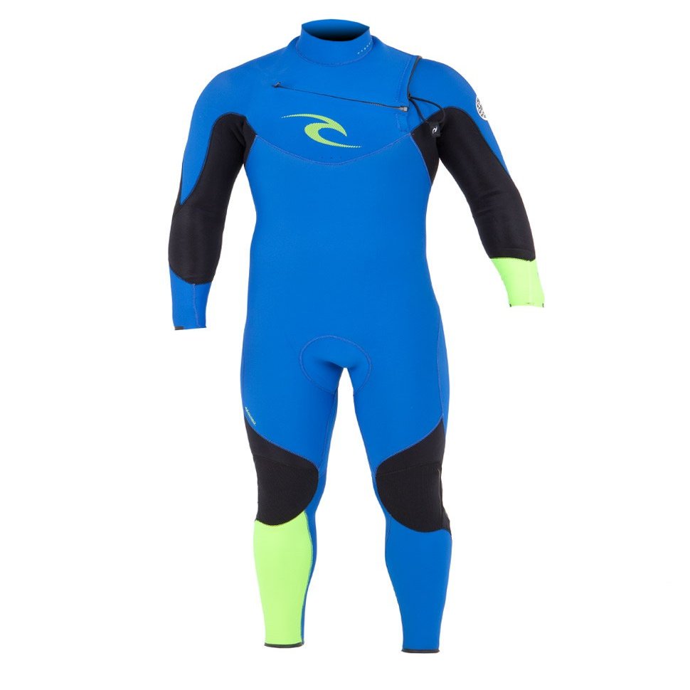 Rip Curl E-Bomb Chest Zip 4/3 Wetsuit, Blue, X-Large