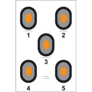 5-BULLSEYE TARGET WITH ORANGE CENTERS 50 PACK