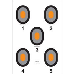 5-BULLSEYE TARGET WITH ORANGE CENTERS 50 PACK
