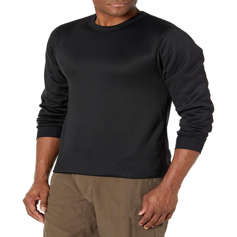 ColdPruf Men's Expedition Single Layer Long Sleeve Base Layer Crew Neck Top, Black, X-Large
