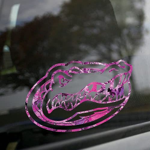 Florida Gators PINK CAMO GATOR HEAD LOGO 24" Vinyl Decal Car Truck Window UF Sticker