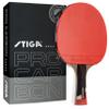 STIGA Pro Carbon Performance-Level Table Tennis Racket with Carbon Technology for Tournament Play - Red and Blue Colors view 1