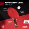 STIGA Pro Carbon Performance-Level Table Tennis Racket with Carbon Technology for Tournament Play - Red and Blue Colors view 2
