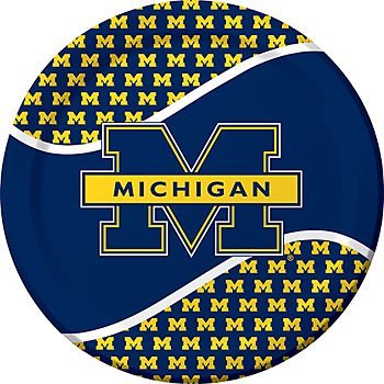 Michigan Wolverines 9-Inch Paper Plates 8 Per Pack