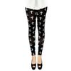 LOCOMO Women Black White Cross Print Pattern Legging FFT117 view 1