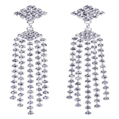 #12350 Diamond Top Multi Line Duster Earrings