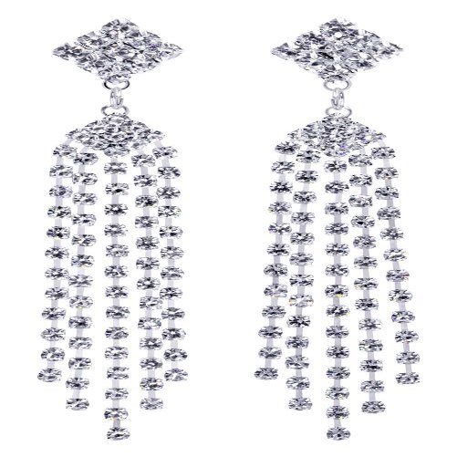 #12350 Diamond Top Multi Line Duster Earrings