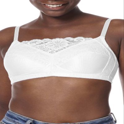 Amoena Womens Isabel Wire-Free Camisole Pocketed High Coverage Mastectomy Bra 2118 White 34DD