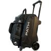 Pyramid Path Premium Deluxe Double Roller with Oversized Accessory Pocket Bowling Bag (Black/Black) view 1
