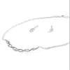 Topwholesalejewel Silver Crystal Rhinestone Braids Necklace & Matching Braids Dangle Earrings Jewelry Set view 1