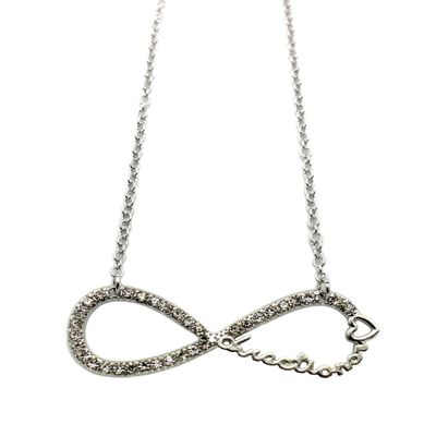 NYFASHION101 Directioner Fans Paved Infinity with 18" Link Chain Necklace, Silver-Tone